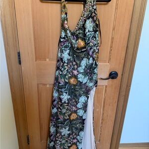 Mac Duggal Asymmetrical Floral Dress - Multicolor